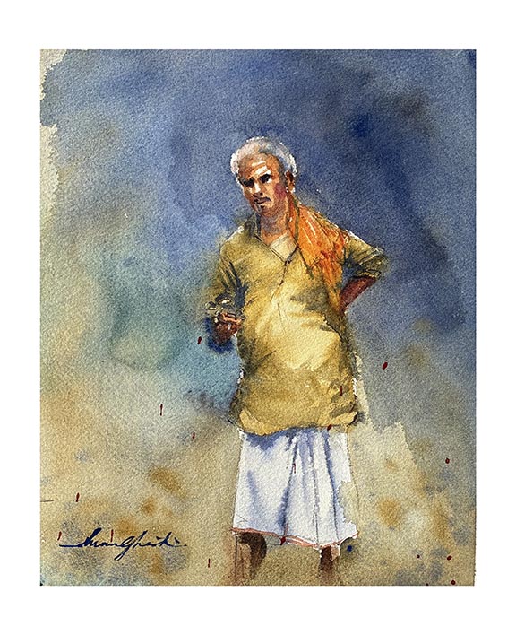 A Life Lived, watercolour by Suman Ghosh
