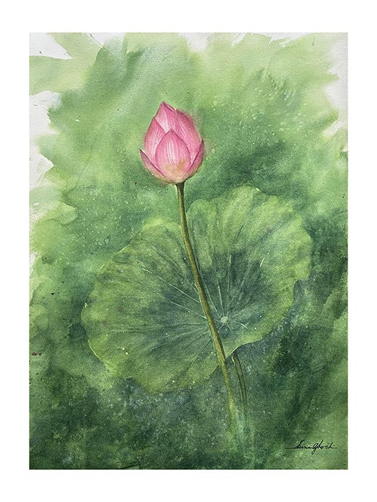 Emergence, watercolour by Suman Ghosh